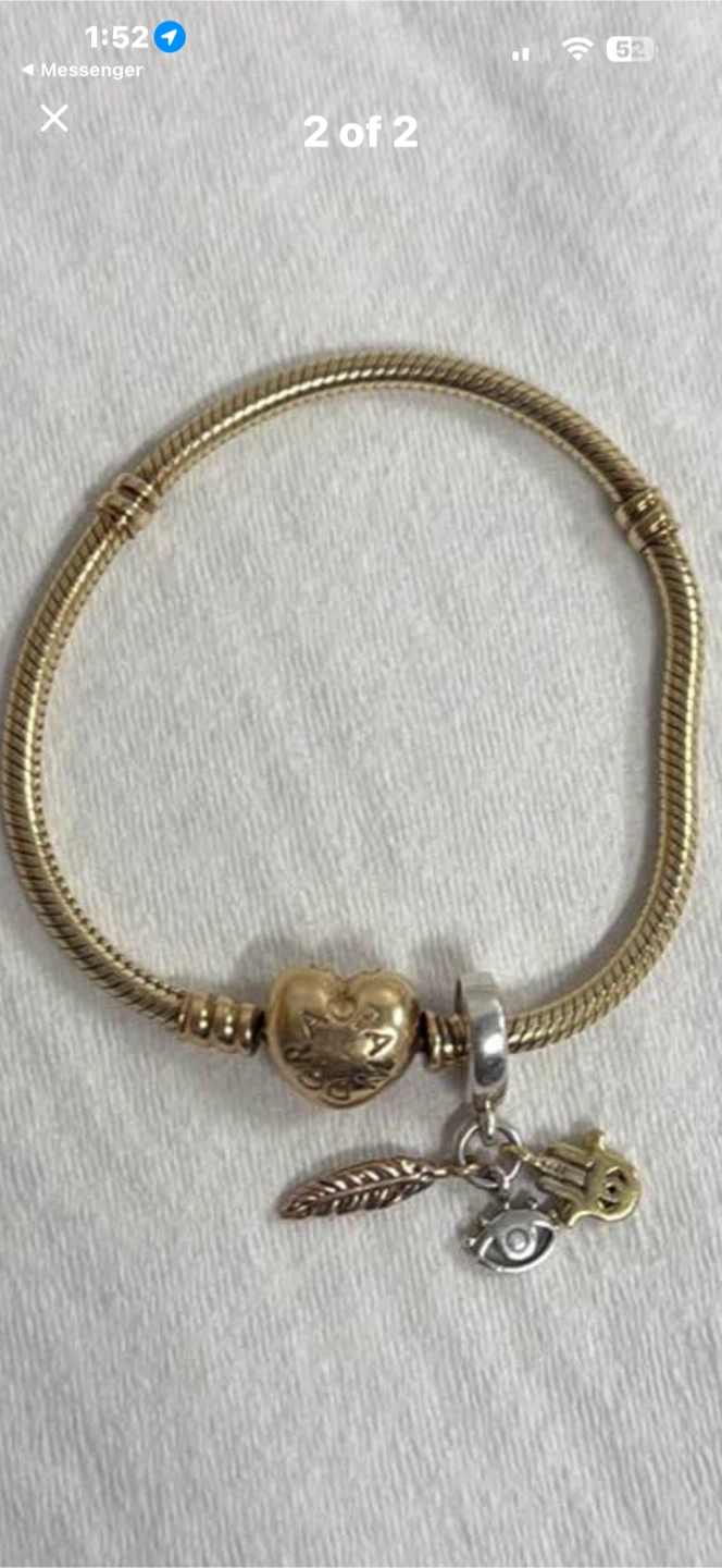 14k gold Pandora Charm Bracelet