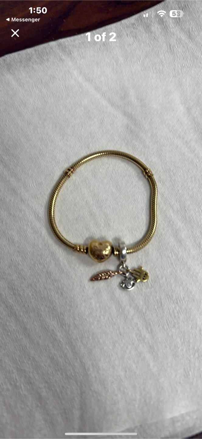 14k gold Pandora Charm Bracelet - photo 2