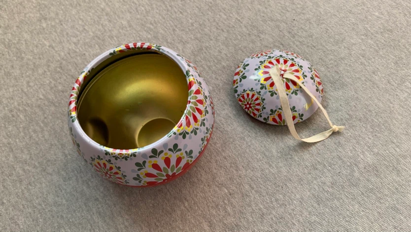 Lindt Ball Tin Ornament - About the size of a large grapefruit - photo 2