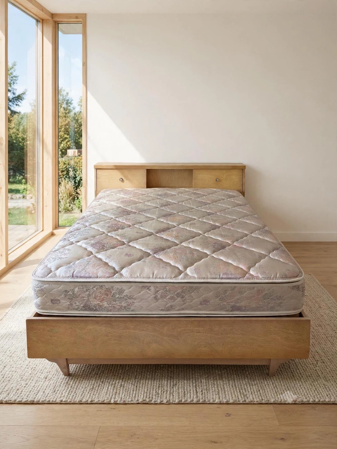 Vintage Wood Queen Bed Set with Storage – Complete Set - photo 2
