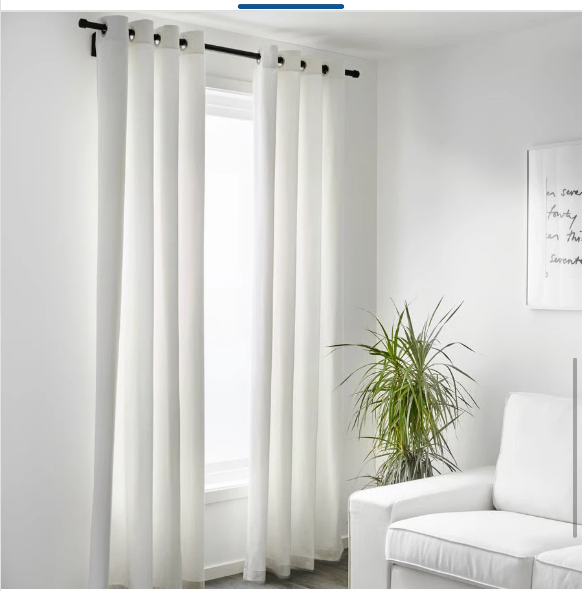 IKEA MERETE  NEW Curtains - 4 Panels - White / 2 Packages