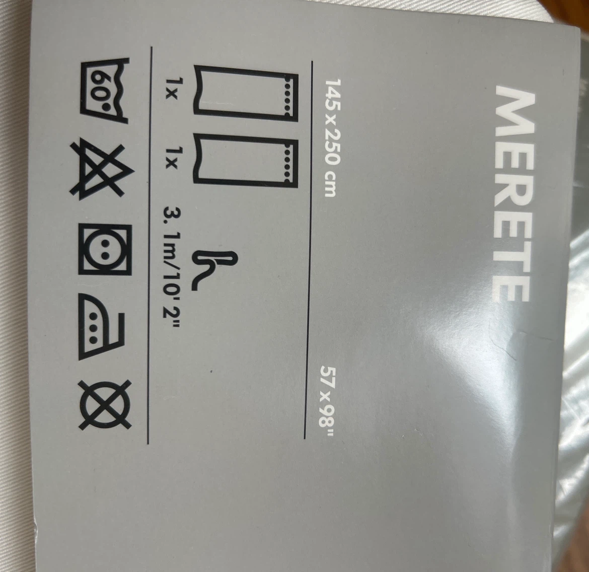 IKEA MERETE  NEW Curtains - 4 Panels - White / 2 Packages - photo 2