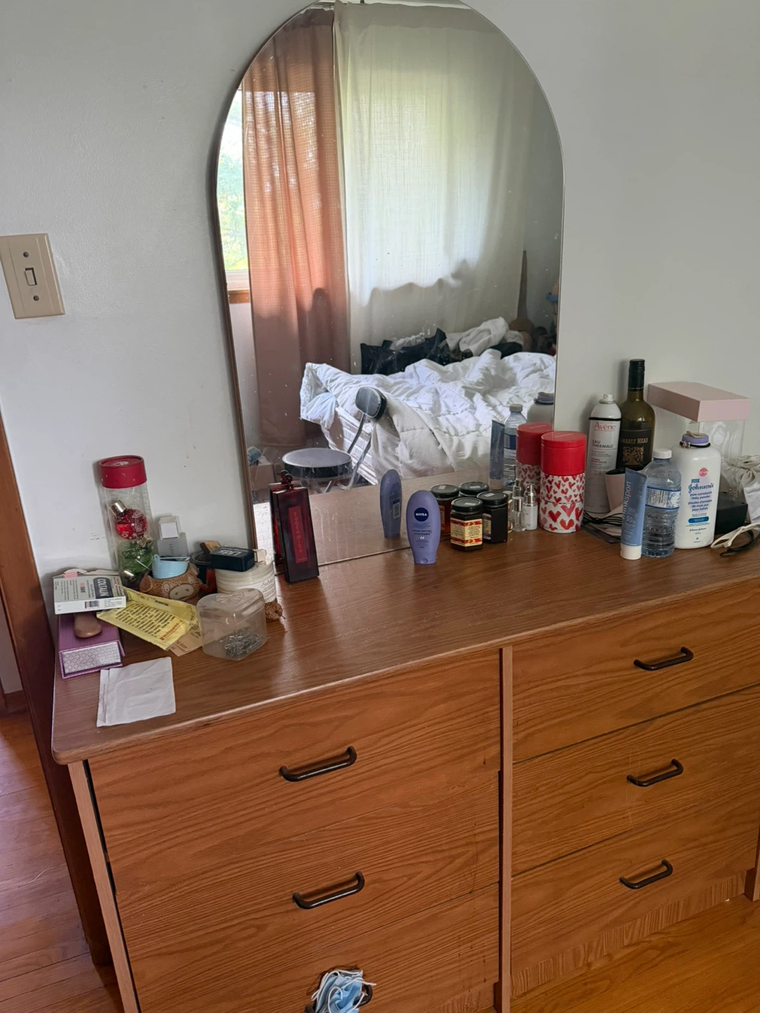 Wooden Dresser with Mirror