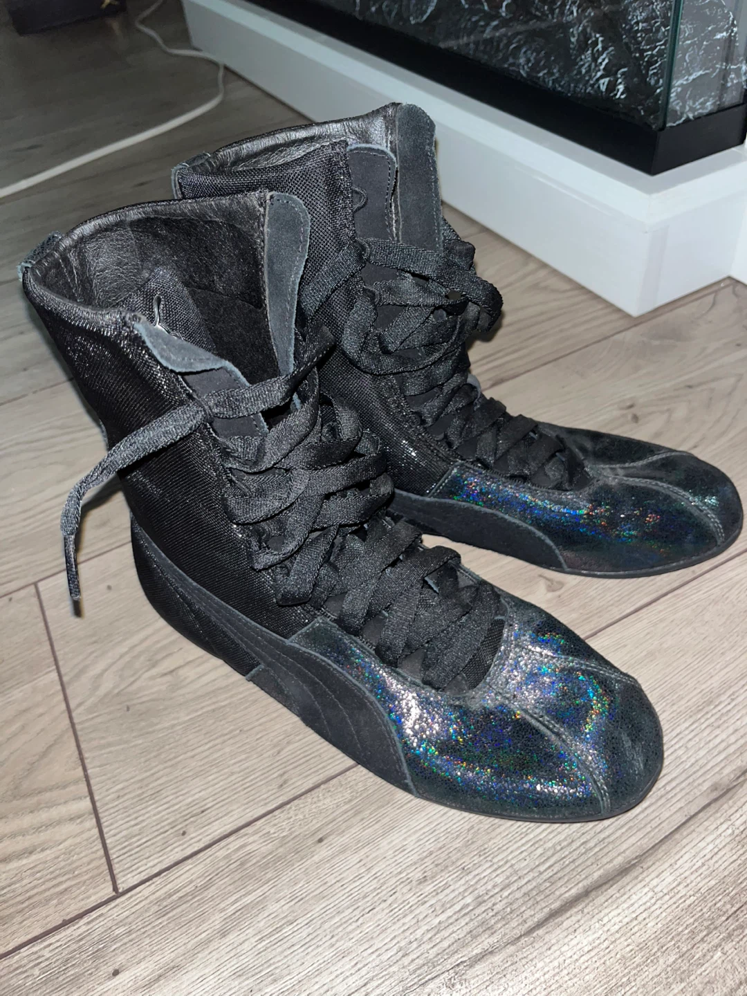 Puma Black High-Top Boxing Shoes