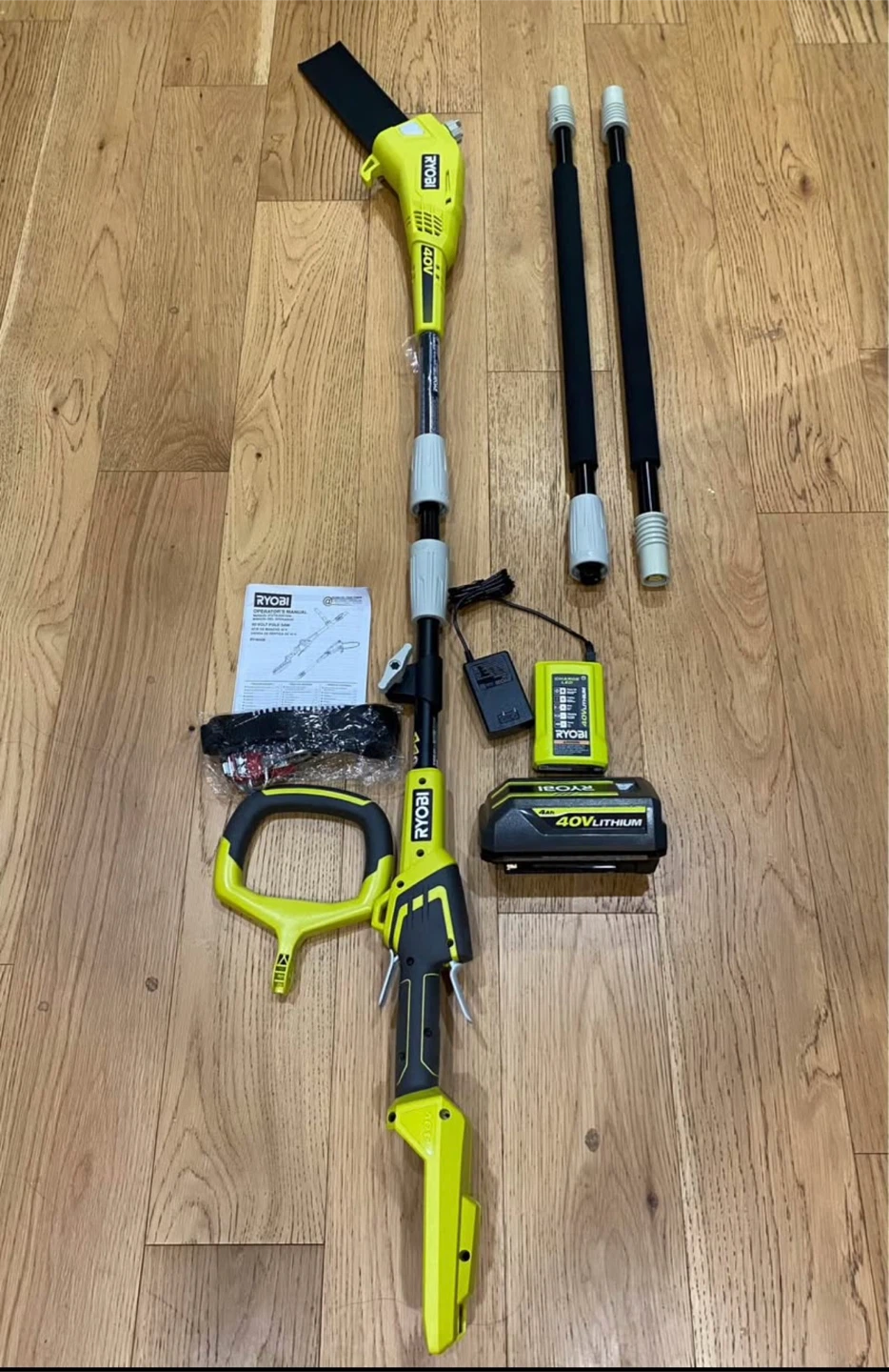 Ryobi 40V Cordless Pole Saw with Battery and Charger