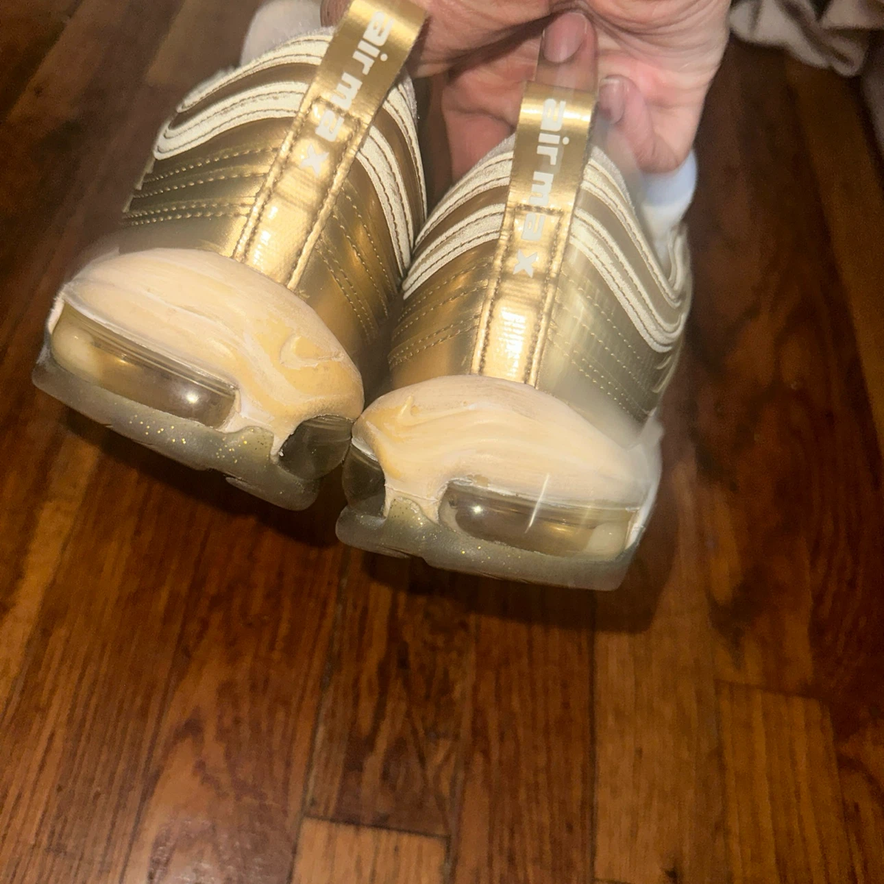 Nike Air Max 97 Gold Metallic Sneakers - photo 5