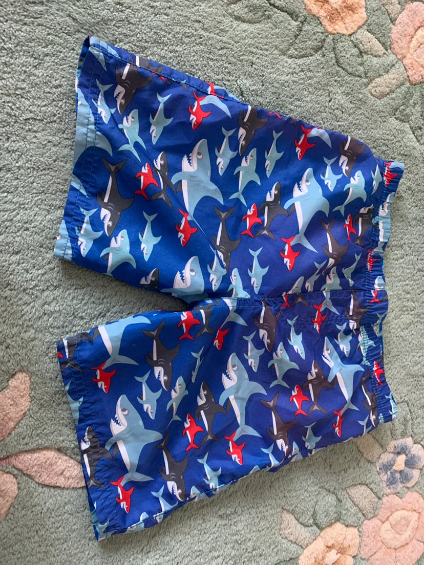Kids' Shark Print Swim Trunks
