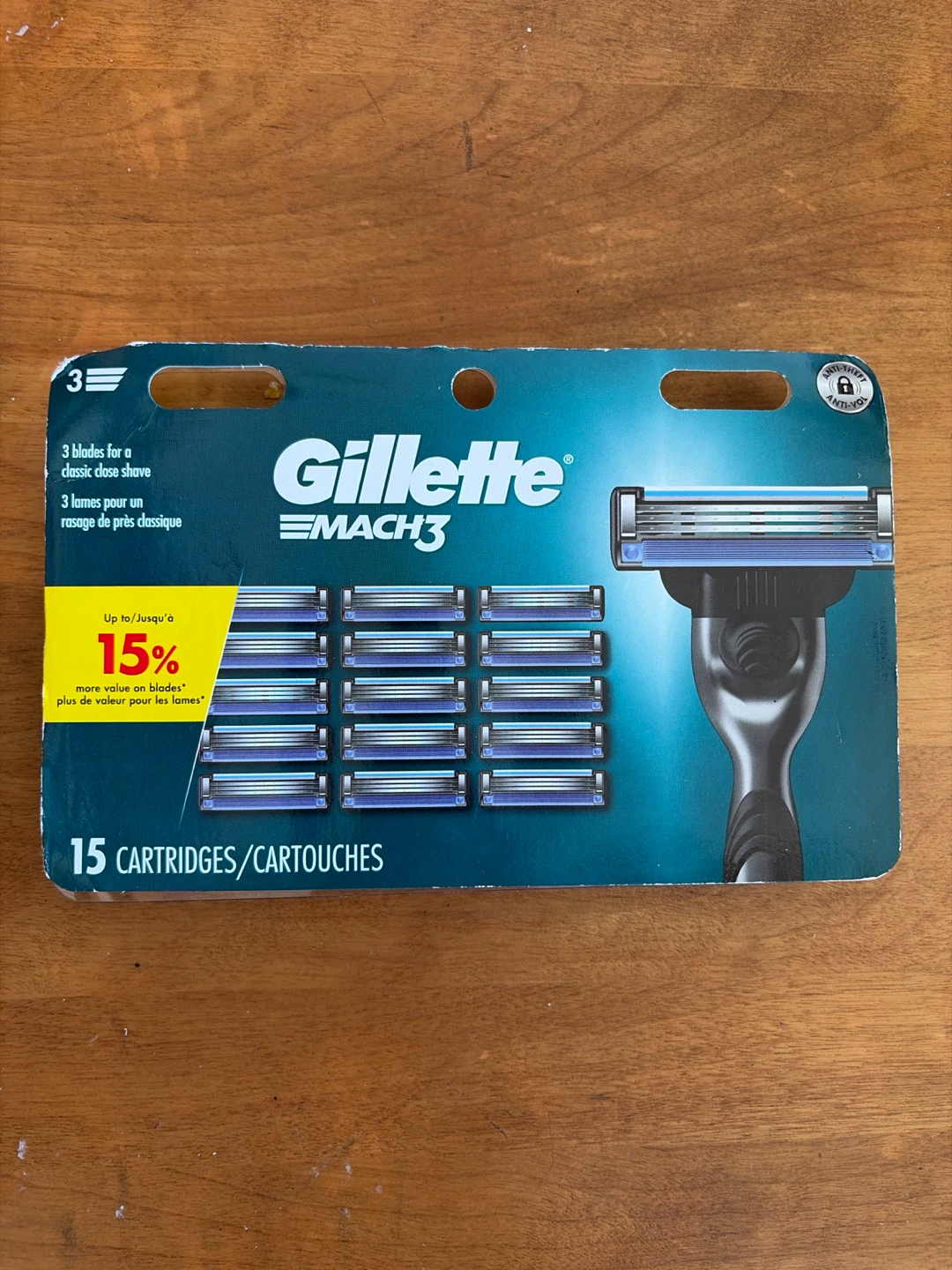 Gillette Mach3 Razor Cartridges - 15 Pack