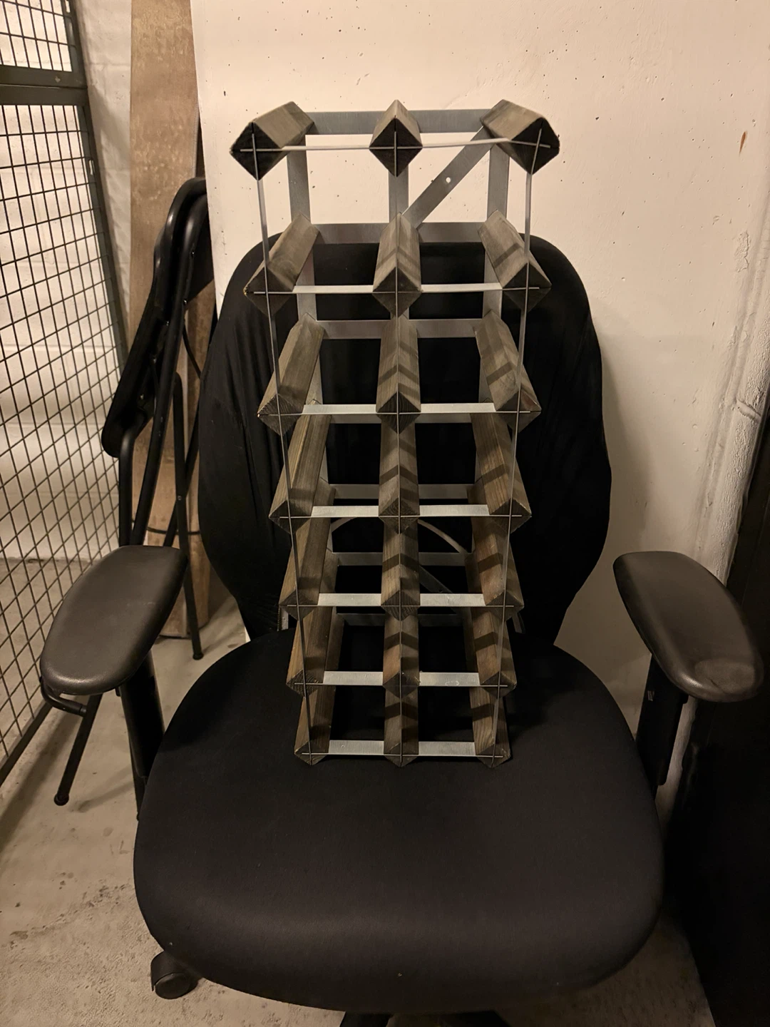 Wooden and Metal Wine Rack