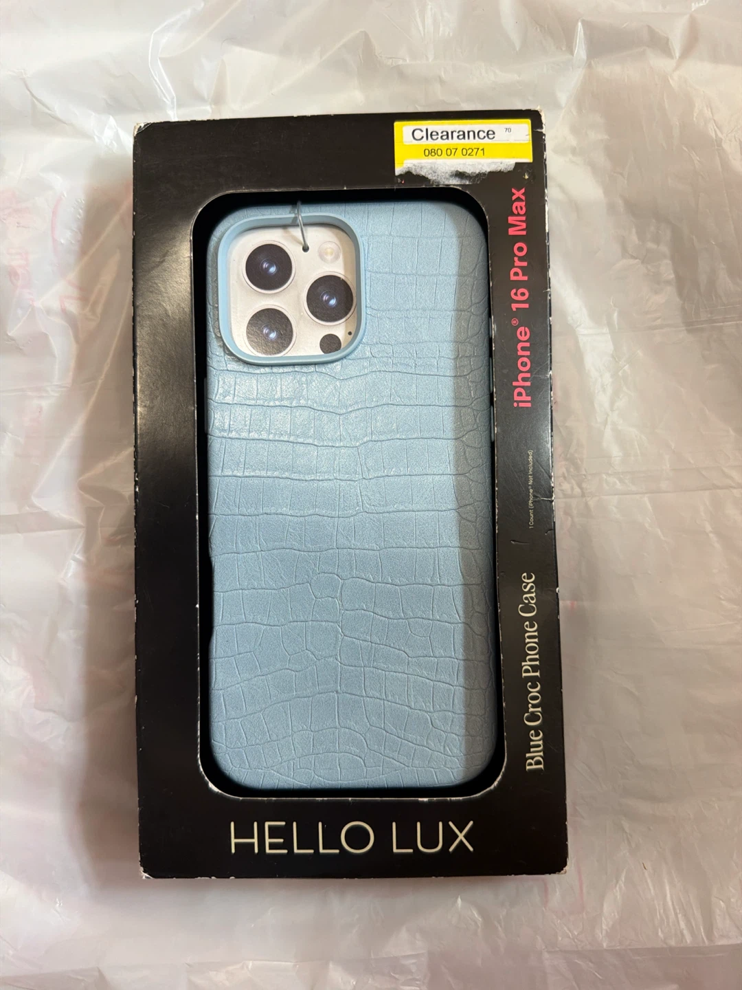 Hello Lux Blue Croc Phone Case for iPhone 16 Pro Max