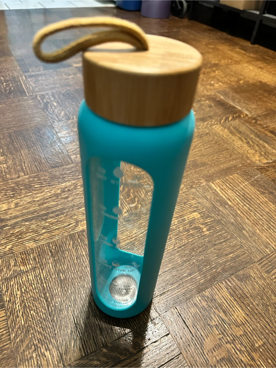 Motivational Glass Water Bottle with Bamboo Lid - photo 3