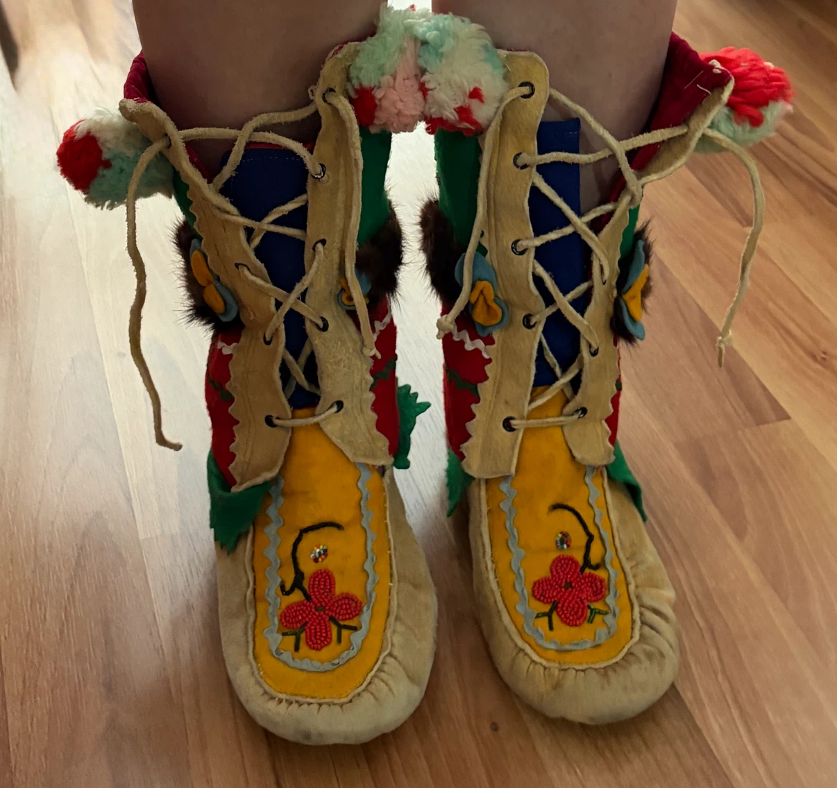 Handmade Beaded Moccasin Boots