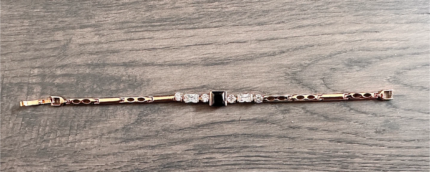 Bracelet with Black and Clear Stones - photo 2
