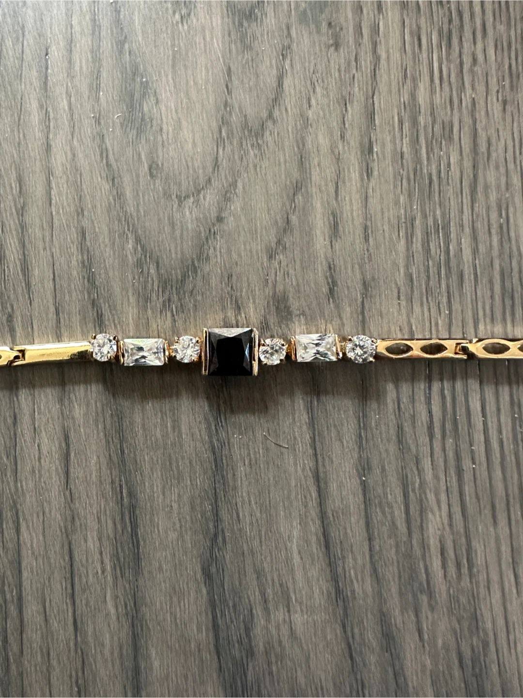 Bracelet with Black and Clear Stones