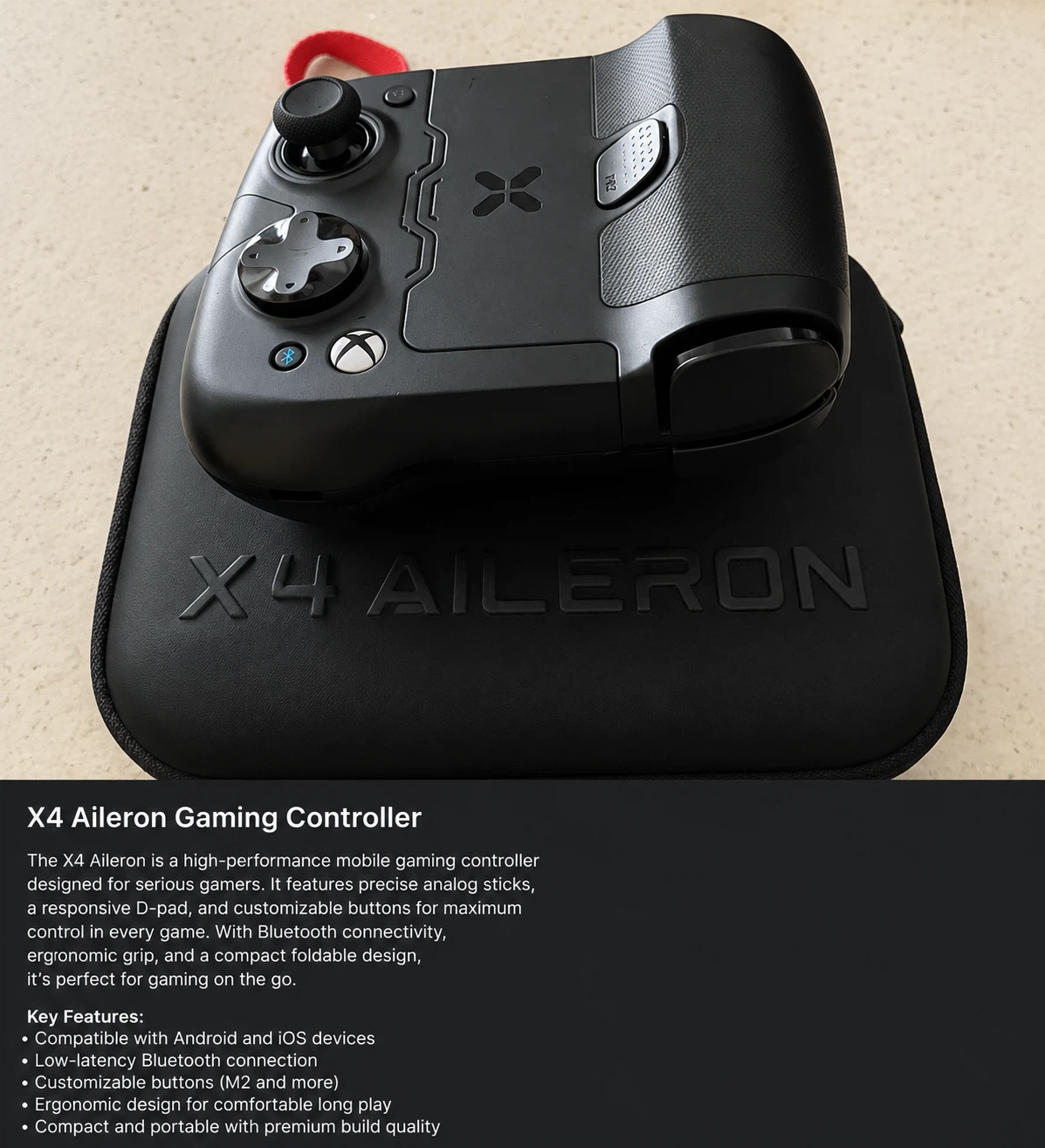 X4 Aileron Gaming Controller with Case