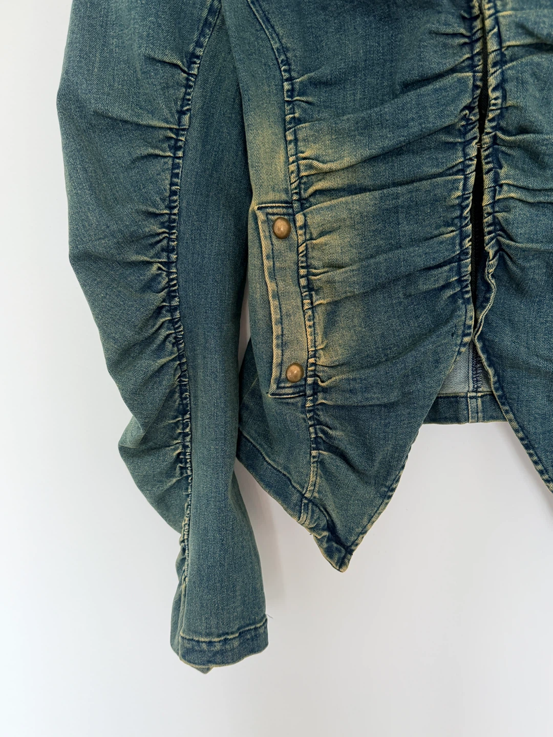 Women's Ruched Denim Jacket - photo 5