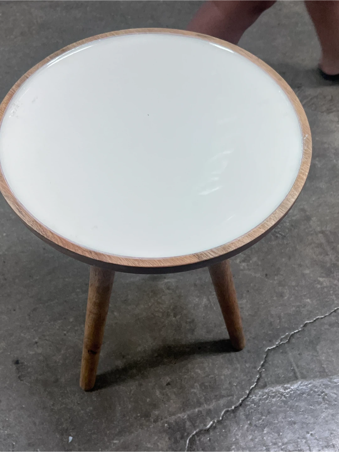 Round Side Table with White Top