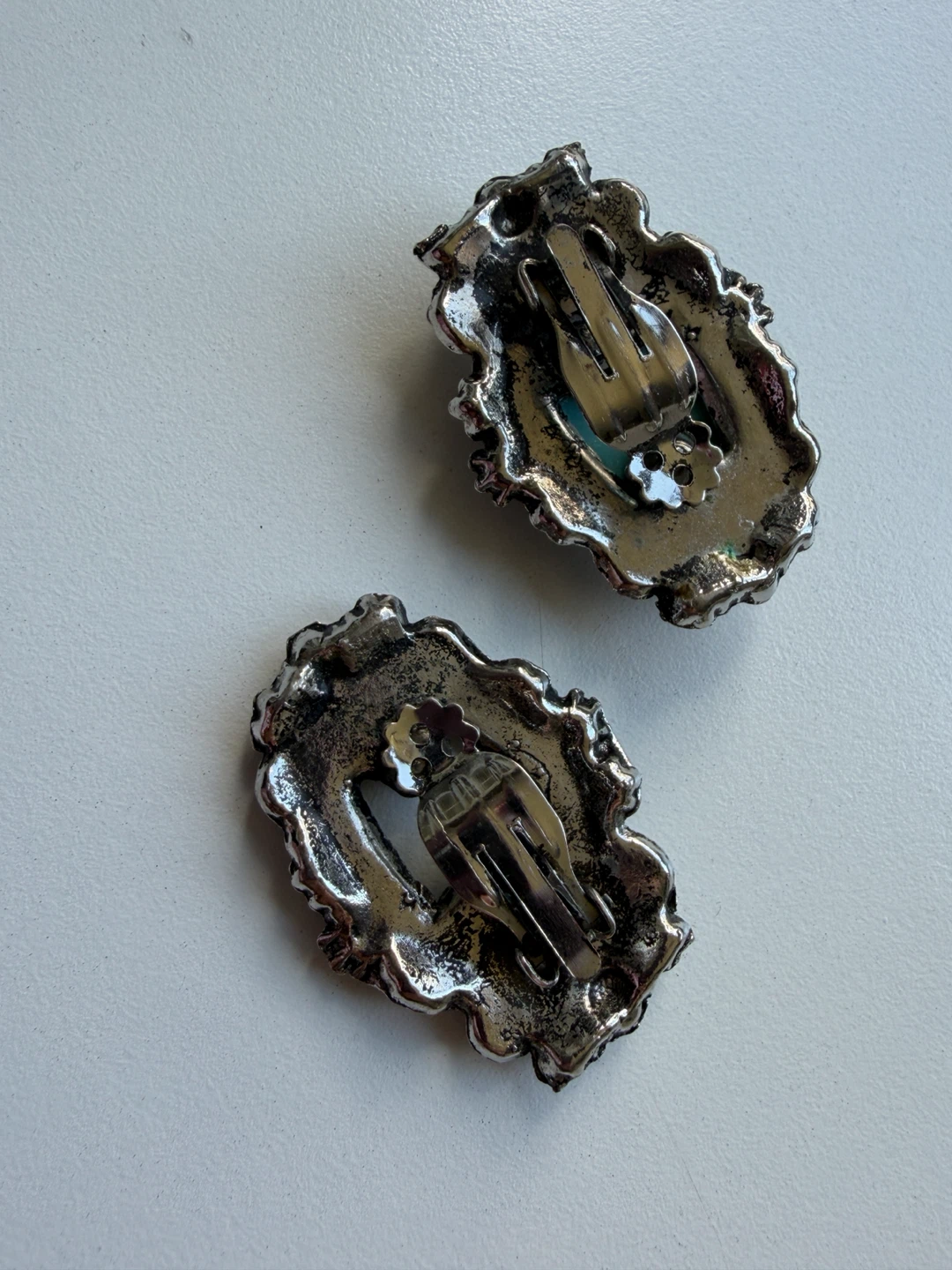 Turquoise like Stone Clip-on Earrings - photo 2