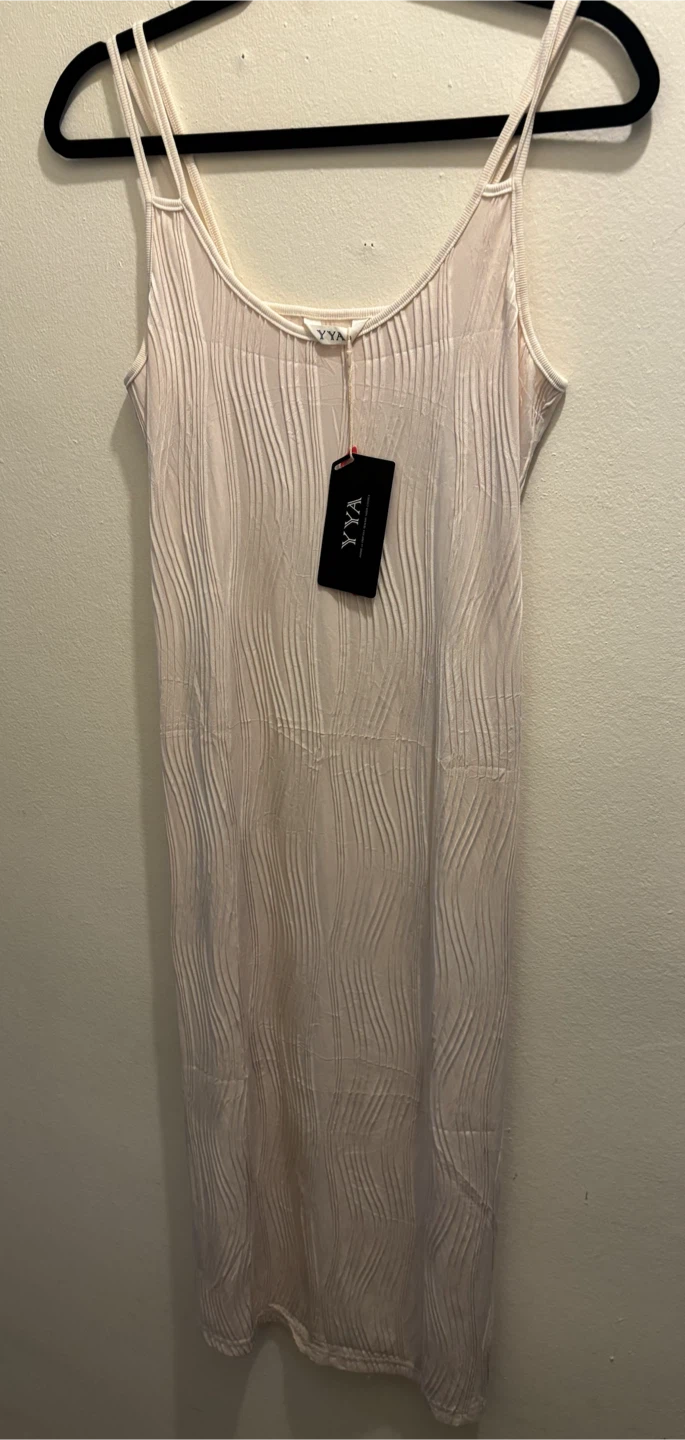 NEW-Size Small-YYA Women's Ruched Slip Dress