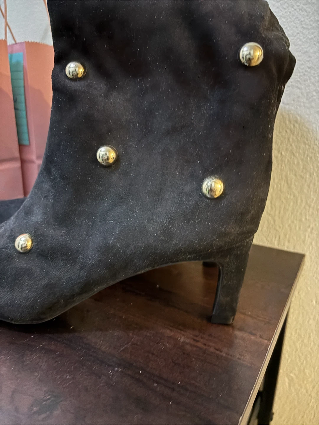 NEW-Size 8.5-Target Black Studded Heeled Boots - photo 2