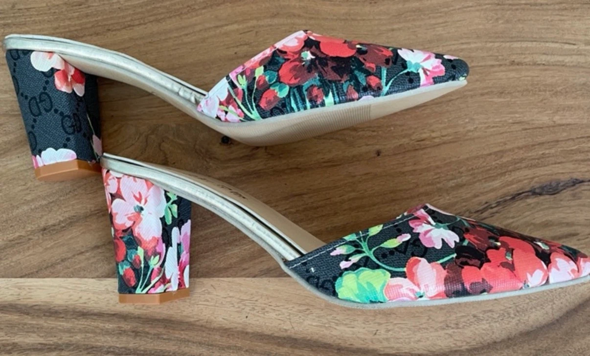 Floral Block Heel Mules - photo 3