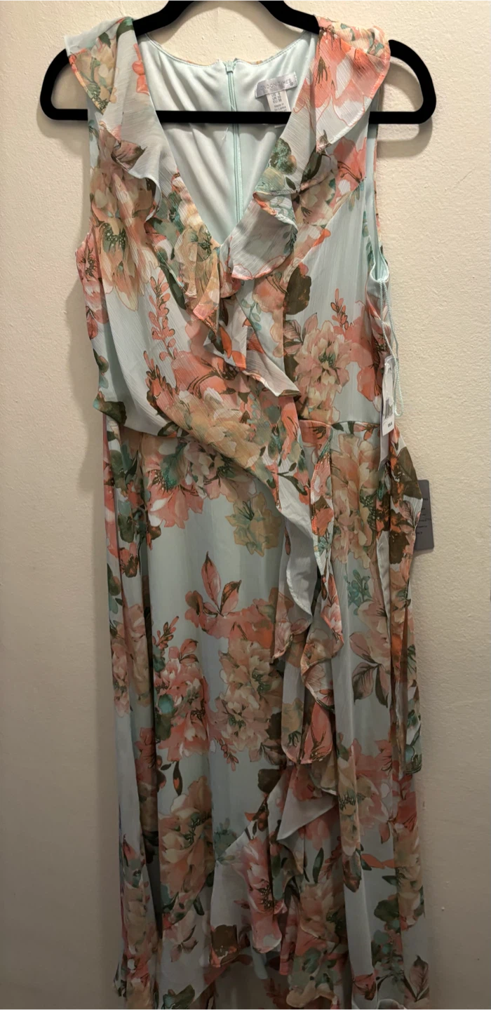 NEW-Size6-London Times Floral Ruffle Dress