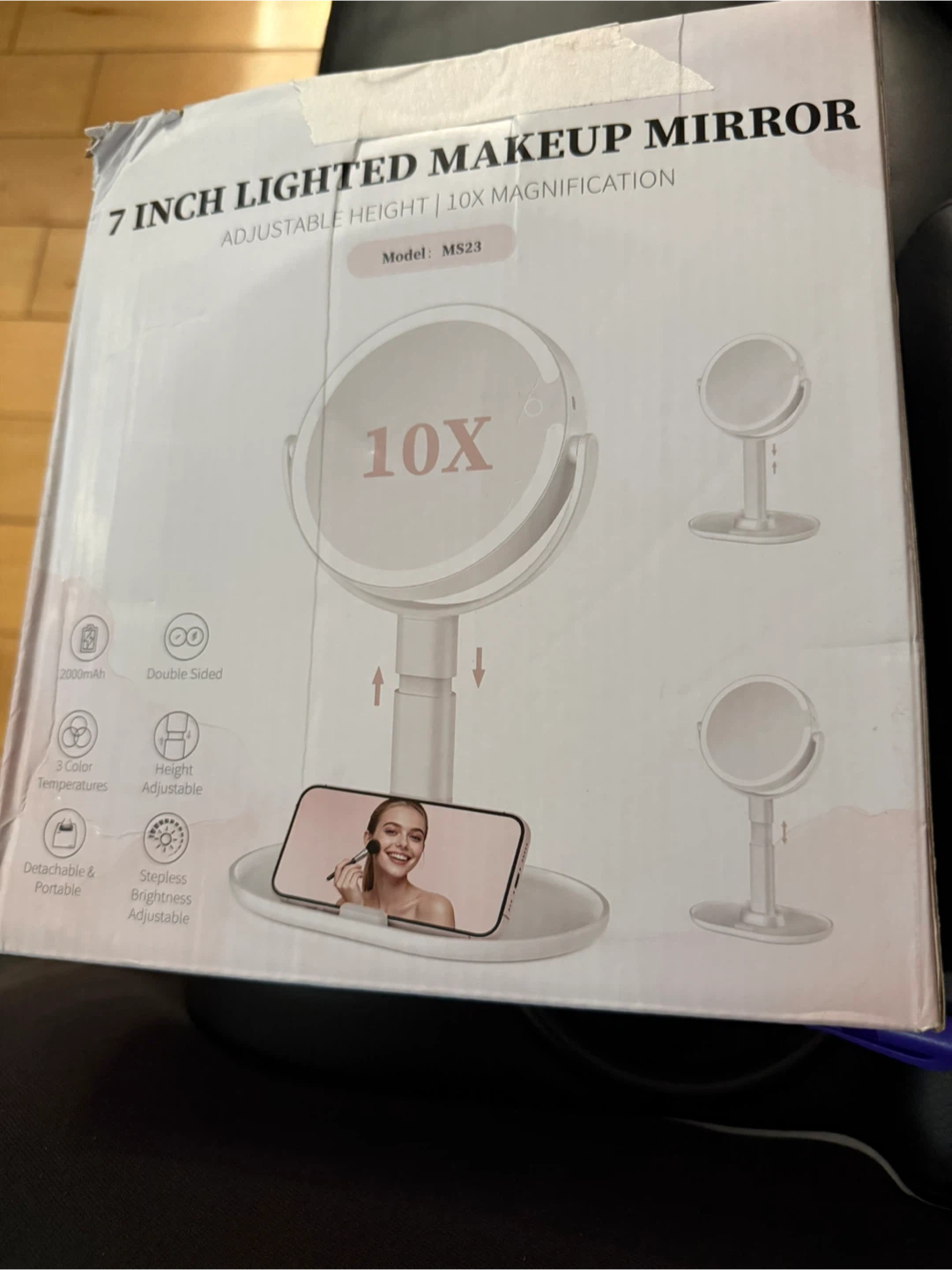 7 Inch Lighted Makeup Mirror - 10x Magnification