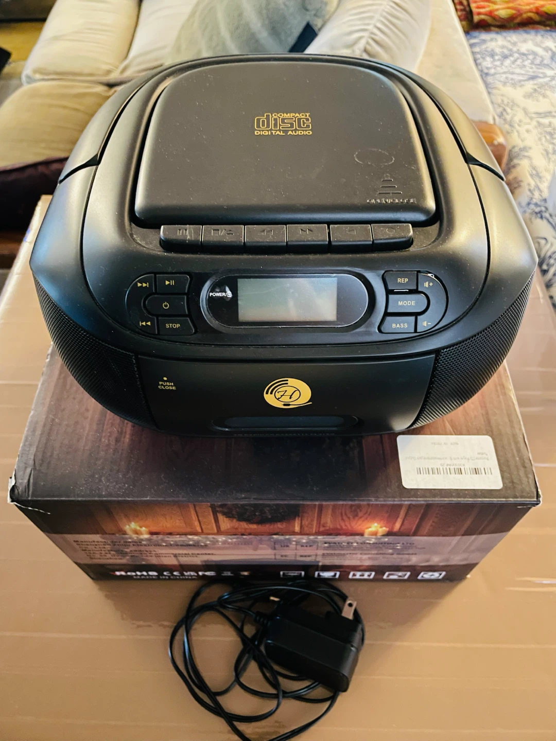 Black FM Radio CD and Cassette Player with Power Cord - photo 2