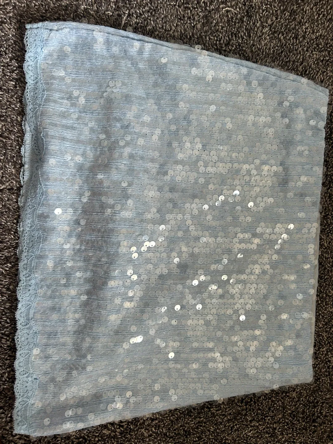 Bershka Blue Sequin Top XS