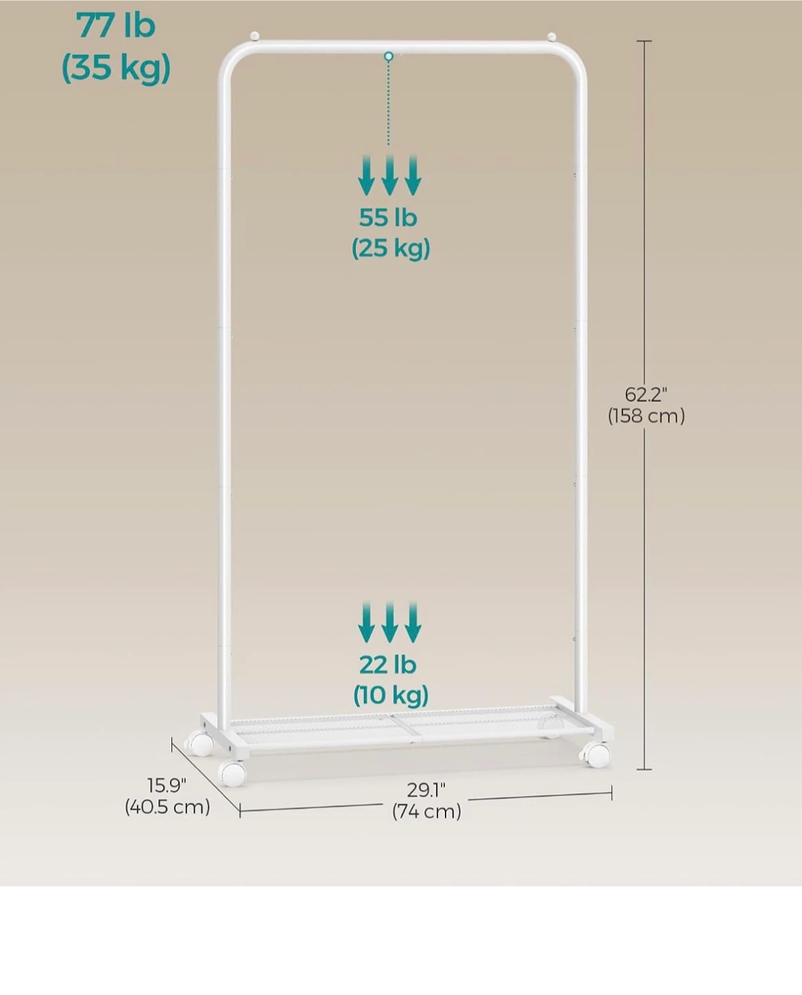 Clothes rack with wheels - photo 3