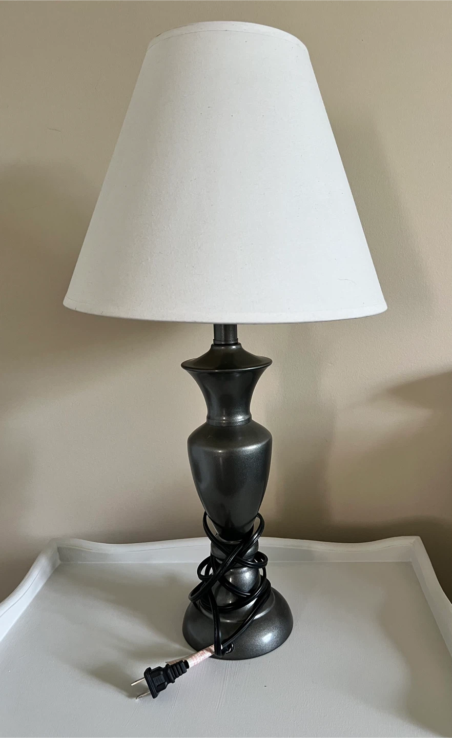 Touch Control 3-Way Metallic Table Lamp with White Shade