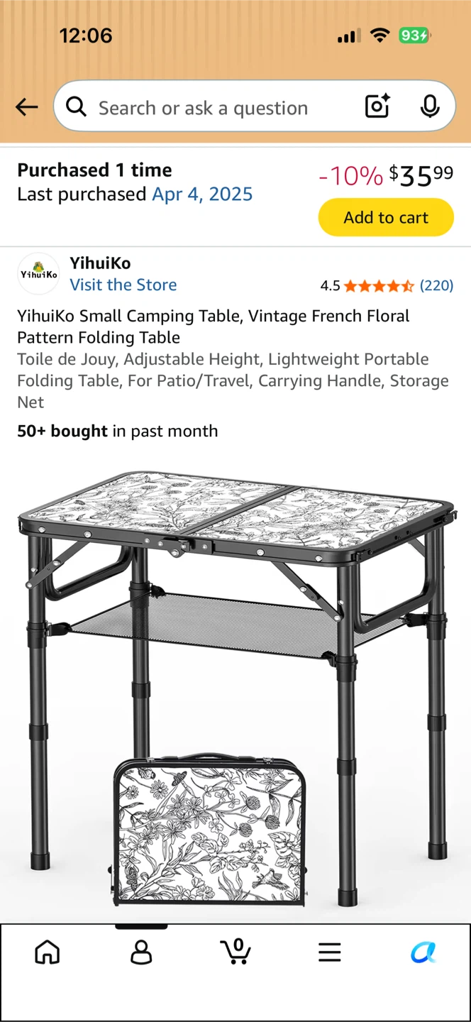 Folding table