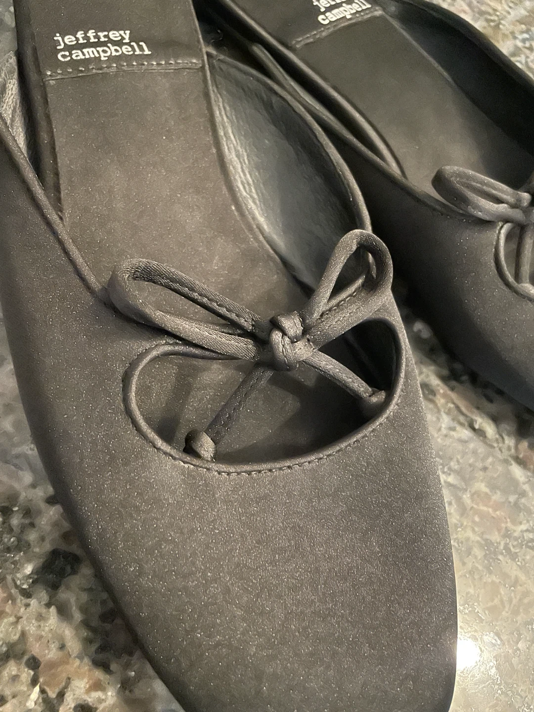 Jeffrey Campbell Elaine Satin Ballet Slipper Mules in Black - photo 3