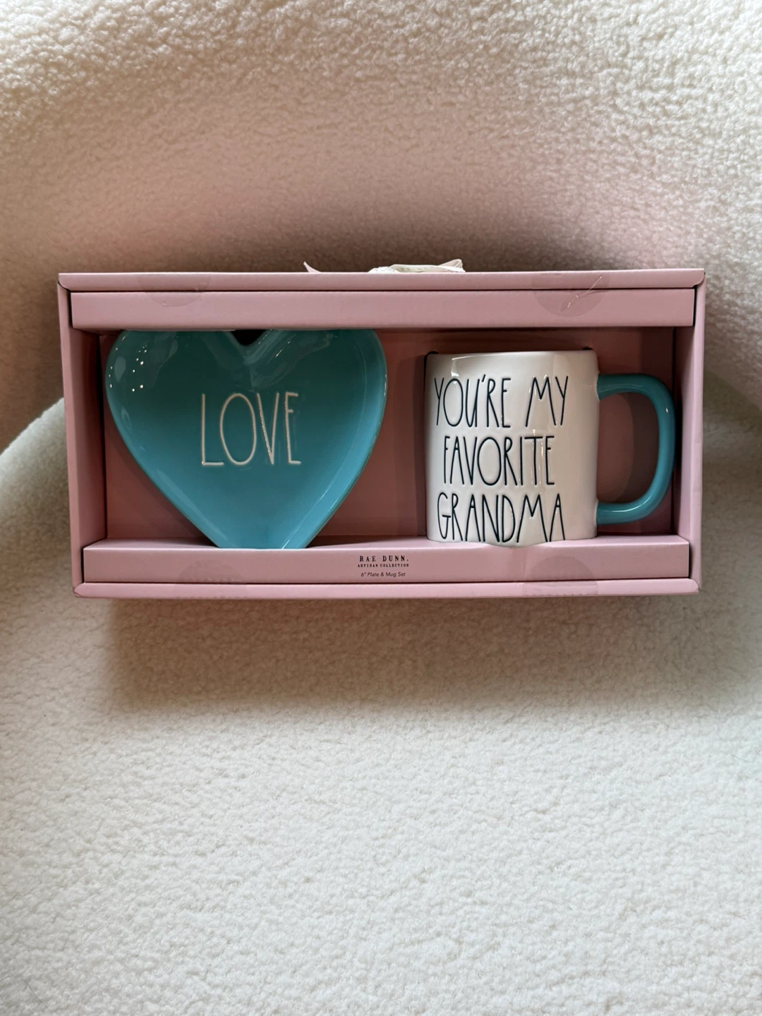 Rae Dunn "You're My Favorite Grandma" Mug & Heart Plate Set