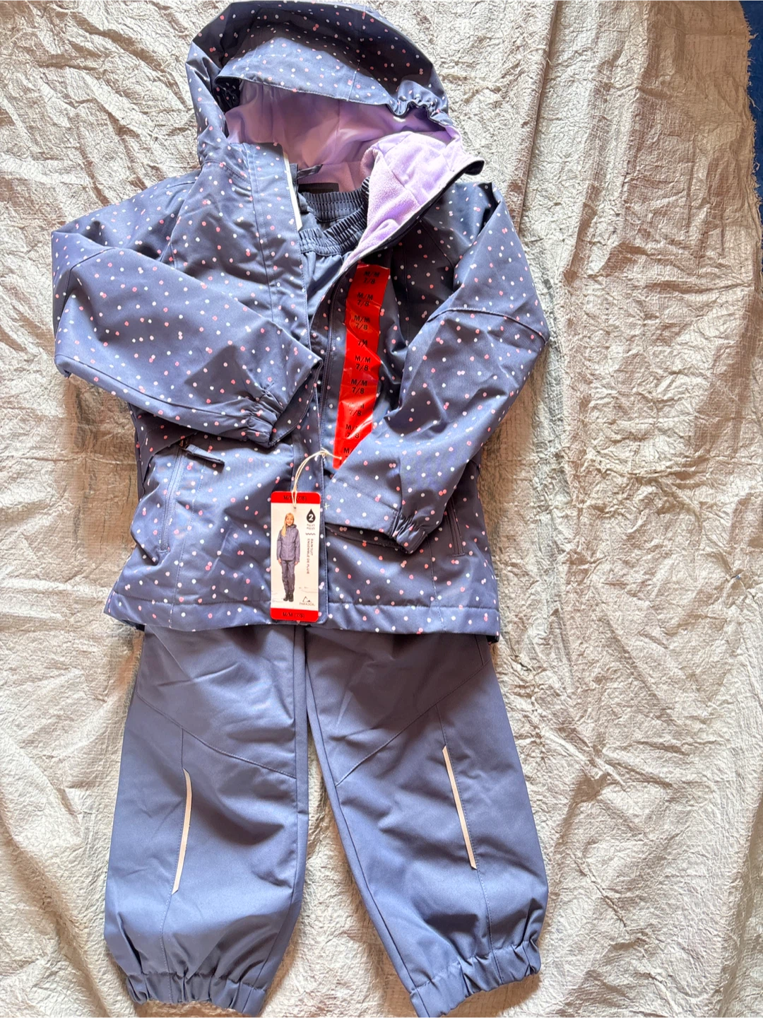 Paradox Kids Rain Suit M/M (7/8) Blue Polka Dot