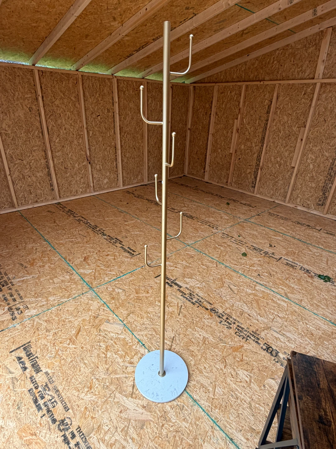 Gold Coat Rack with Round Base - photo 2