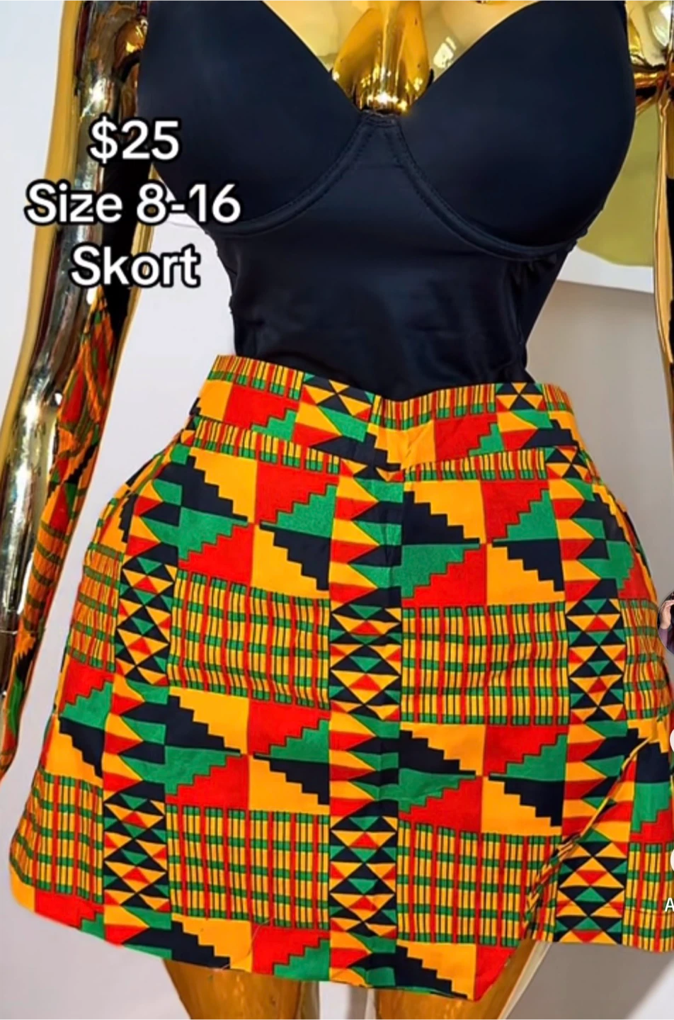 Kente Print Skirt - Size 8-16
