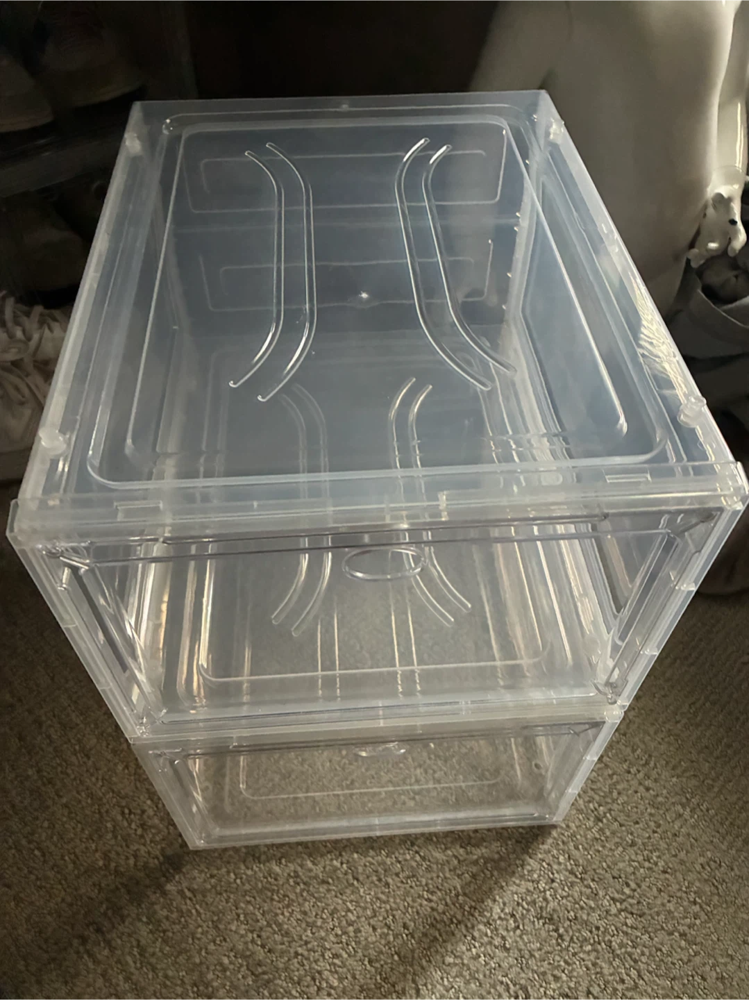 Clear shoe boxes