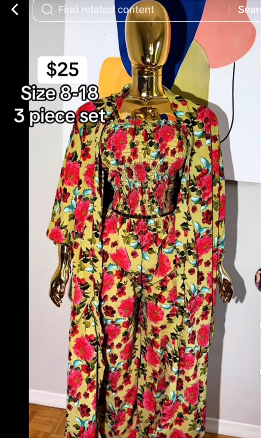 Floral 3-Piece Set Size 8-18