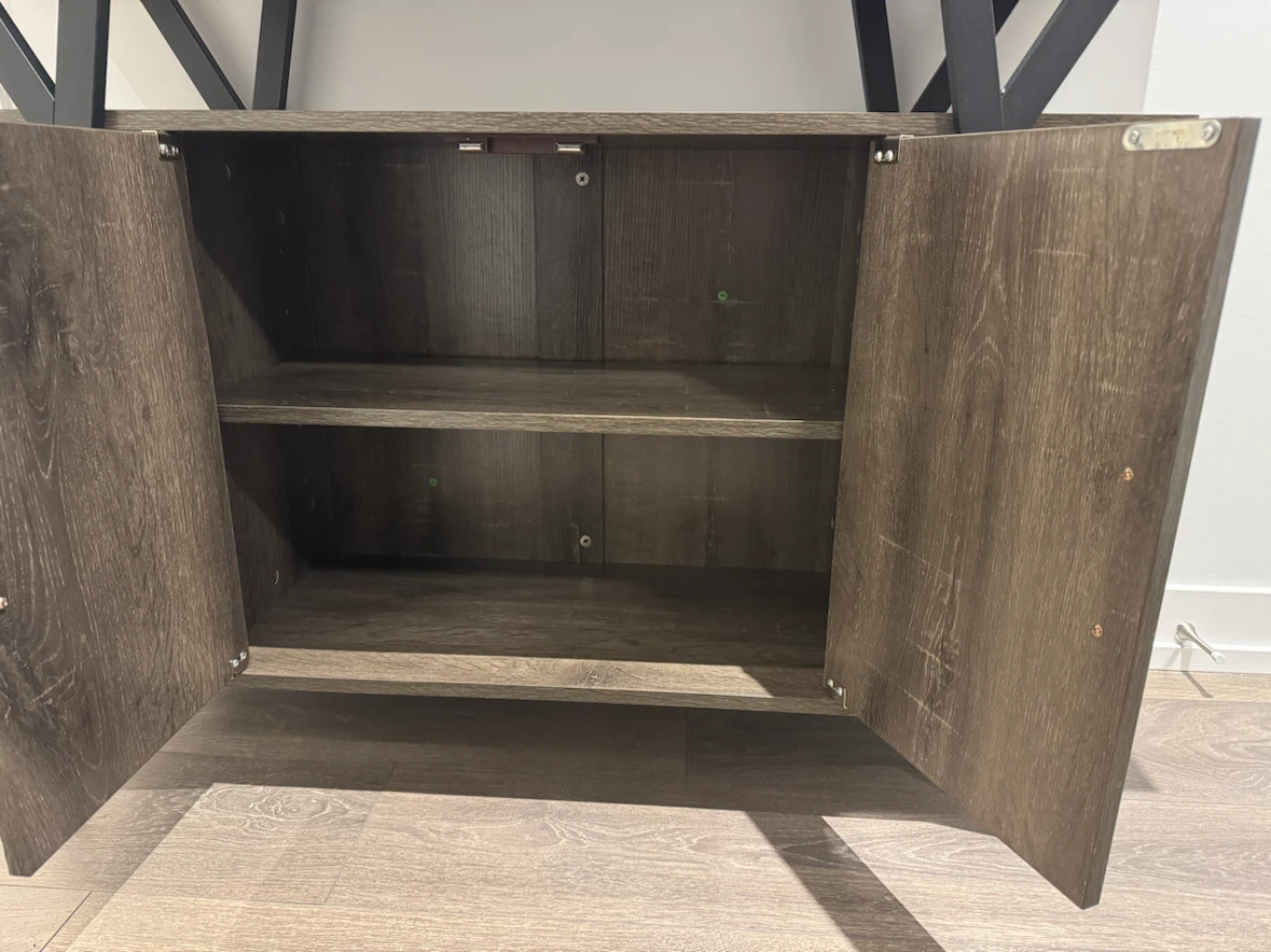 Dark Wood Cabinet with Shelving and Two Doors - photo 5