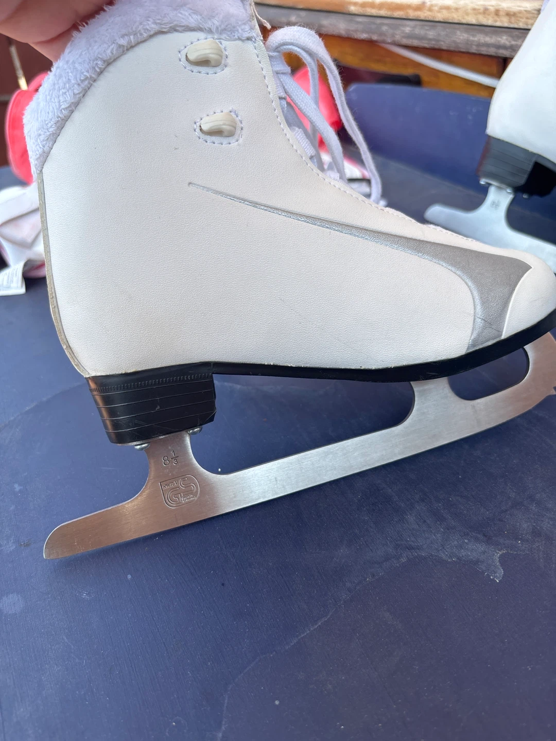White Figure Skates with Pink Protective Gear Set - photo 2