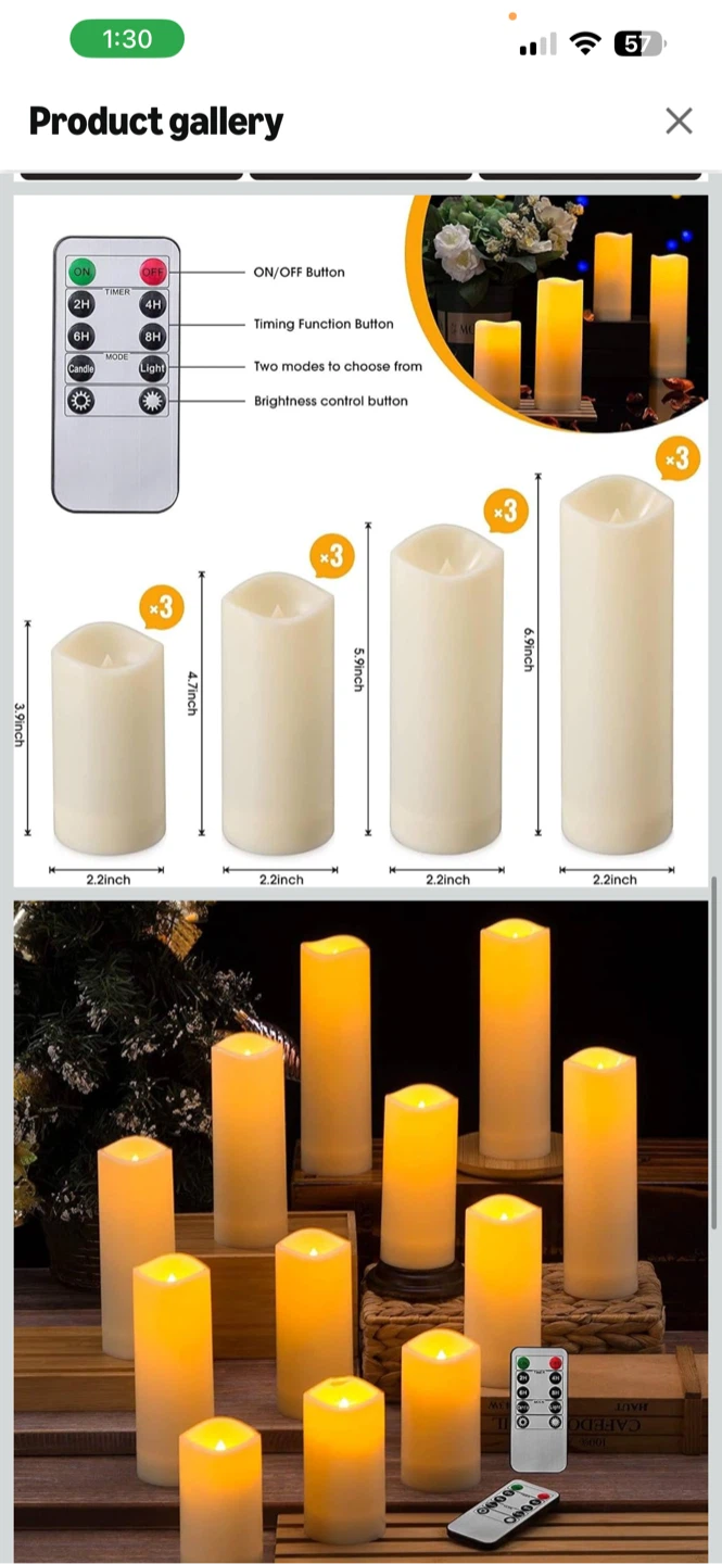 12 Pack LED Flameless Candles with Remote - photo 3
