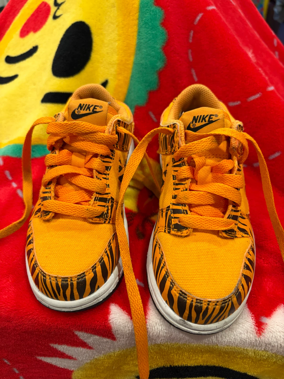 Nike Dunk Low Toddler Shoes Orange Tiger Print
