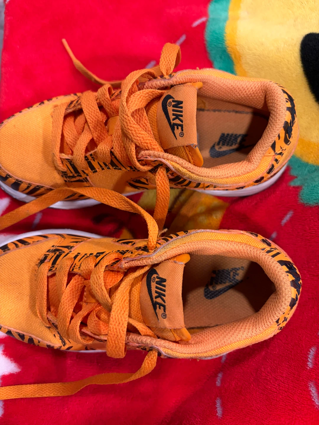Nike Dunk Low Toddler Shoes Orange Tiger Print - photo 2