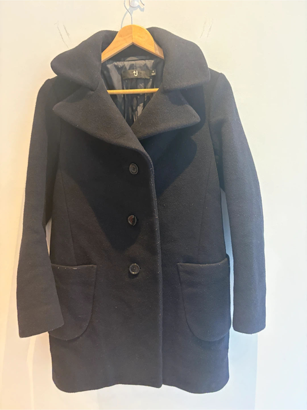 Black Wool Blend Peacoat