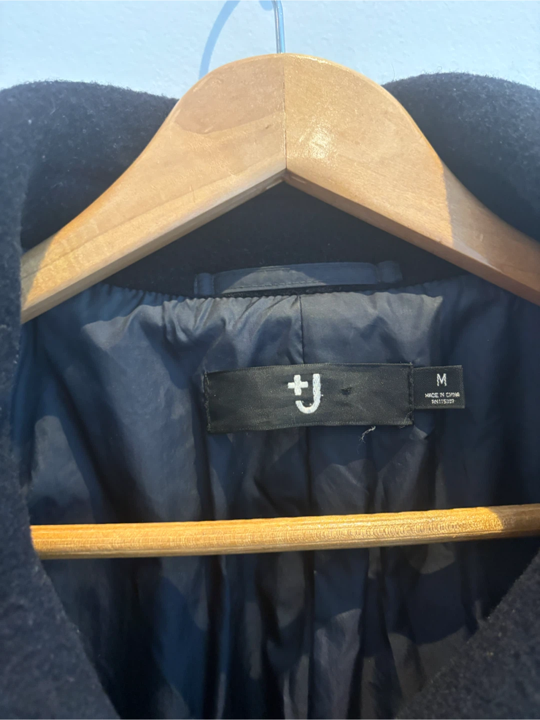 Black Wool Blend Peacoat - photo 2