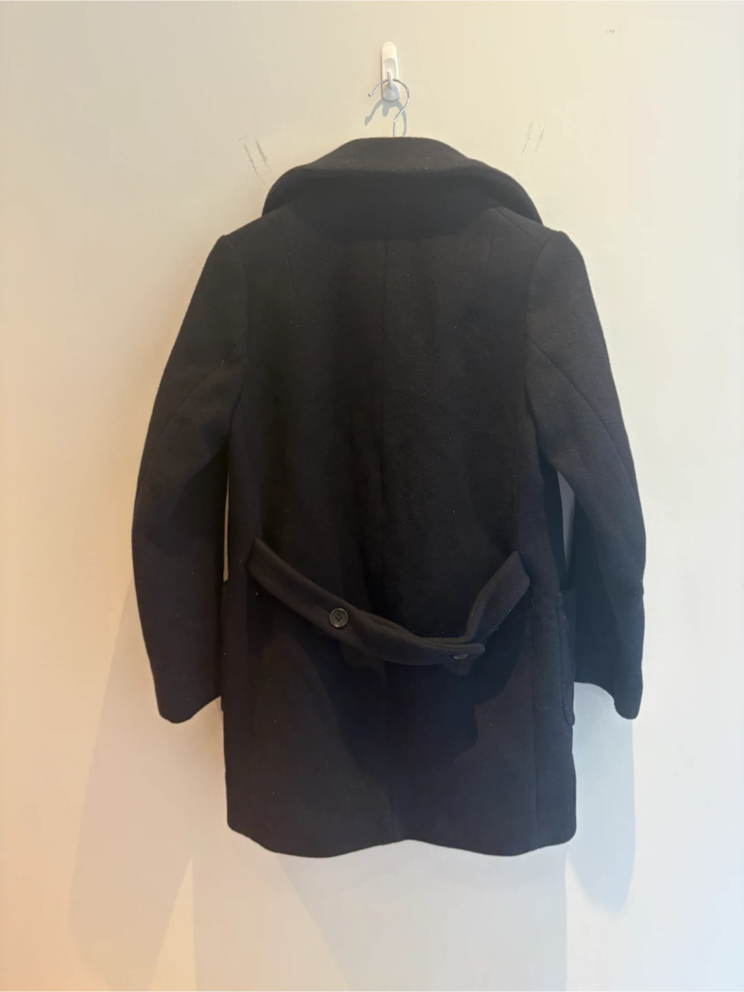 Black Wool Blend Peacoat - photo 3