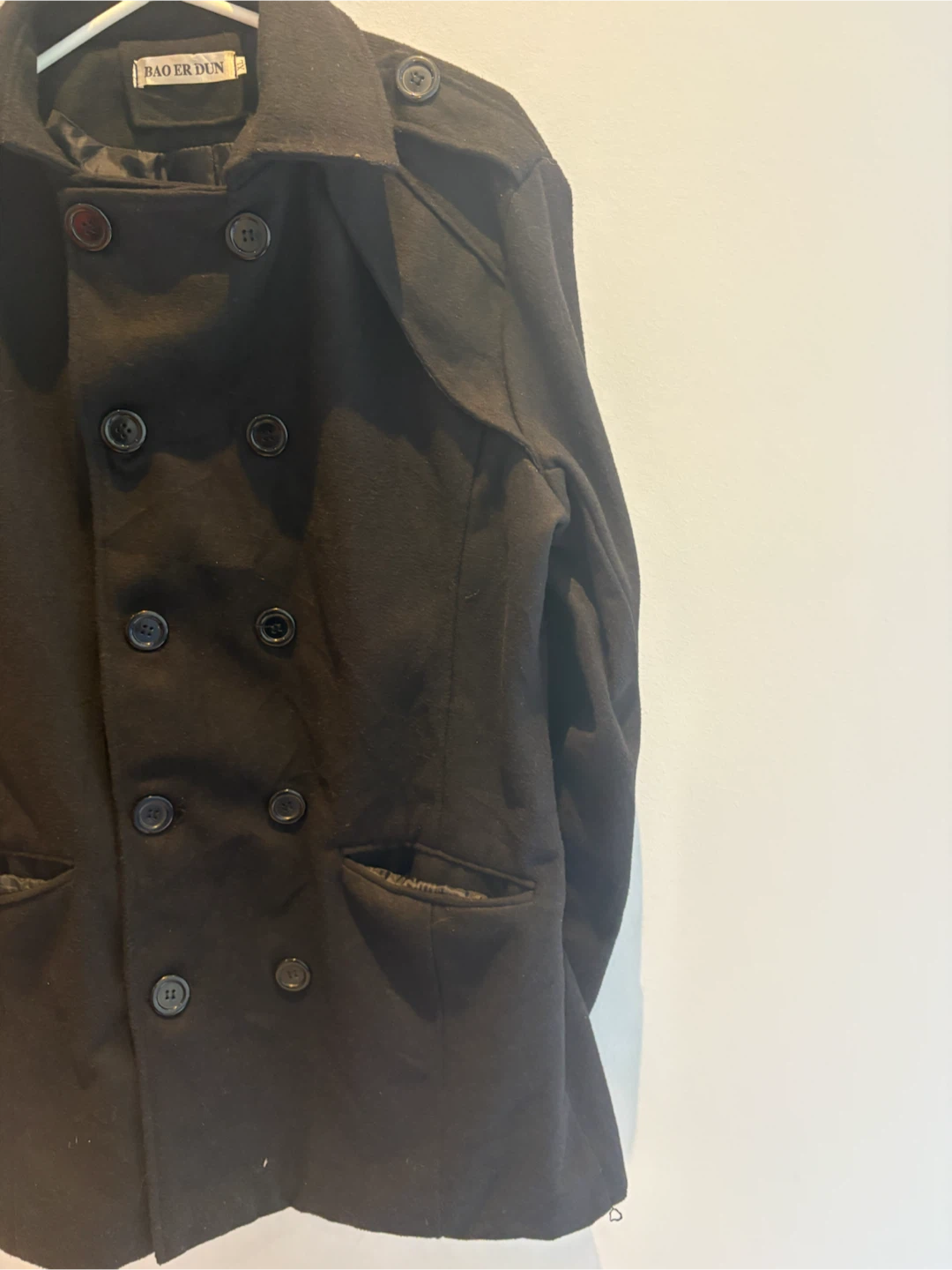 BAO ER DUN Black Double-Breasted Coat - XL - photo 3