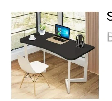 Black Modern Desk with White Legs