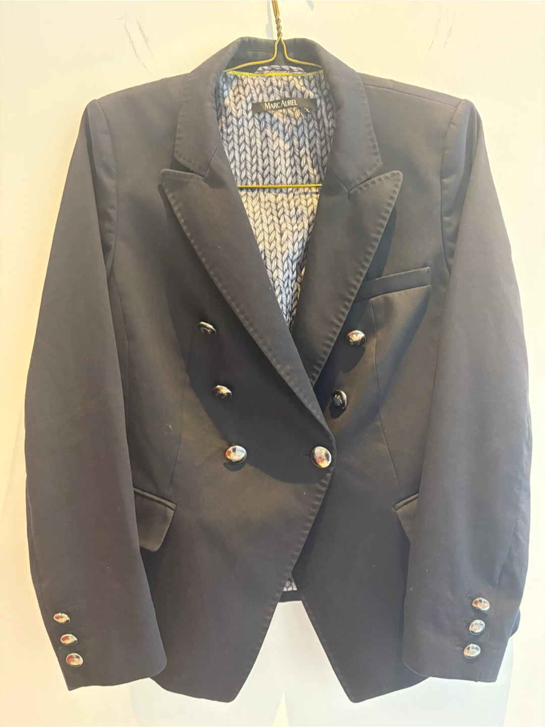 MARC AUREL Black Double-Breasted Blazer